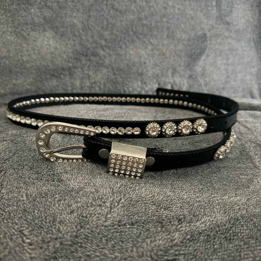Elegant Black Crystal Belt